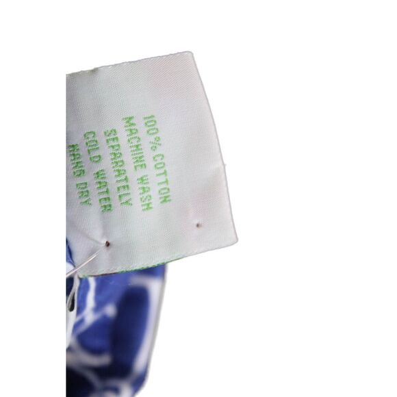 Three Islands Womens Cotton Printed Collar Long Sleeve Tunic Top Blue Size S - Picture 5 of 5